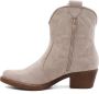 Weloveshoes Cyber Monday Deal Dames Cowboylaarzen met Hak Kort Suedine Beige - Thumbnail 2