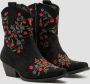 Weloveshoes Cyber Monday Deal Dames Cowboylaarzen met Hak Kort Suedine Zwart - Thumbnail 1