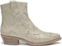 Weloveshoes Smile Favorites Dames Cowboylaarzen met Hak Kort Goud Imitatieleer - Thumbnail 1