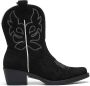 Weloveshoes Cyber Monday Deal Dames Cowboylaarzen met Hak Kort Suedine Zwart - Thumbnail 1