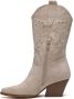 Weloveshoes Black Friday Deal Dames Cowboylaarzen met Hak Suedine Beige - Thumbnail 1