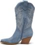 Weloveshoes Black Friday Deal Dames Cowboylaarzen met Hak Suedine Blauw - Thumbnail 1