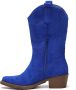 Weloveshoes SmileFavorites Dames Cowboylaarzen Western Suedine Blauw - Thumbnail 1