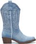 Weloveshoes Cyber Monday Deal Dames Cowboylaarzen met Hak Suedine Blauw - Thumbnail 1