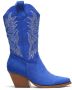 Weloveshoes Cyber Monday Deal Dames Cowboylaarzen met Hak Suedine Blauw - Thumbnail 1