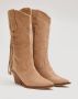 Weloveshoes Black Friday Deal Dames Cowboylaarzen met Hak Suedine Khaki - Thumbnail 1