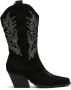 Weloveshoes Cyber Monday Deal Dames Cowboylaarzen met Hak Suedine Zwart - Thumbnail 1