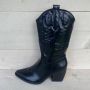 Weloveshoes Black Friday Deal Dames Cowboylaarzen met Hak Imitatieleer Zwart - Thumbnail 7