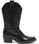 Weloveshoes Smile Favorites Dames Cowboylaarzen met Hak Zwart Imitatieleer - Thumbnail 1