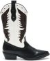 Weloveshoes Smile Favorites Dames Cowboylaarzen met Hak Zwart Imitatieleer - Thumbnail 2