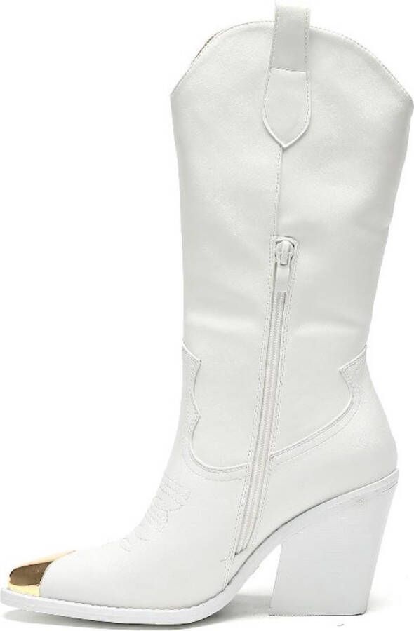 Weloveshoes Black Friday Deal Dames Cowboylaarzen Western Imitatieleer Wit