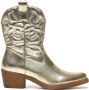 Weloveshoes Black Friday Deal Dames Cowboylaarzen Western Kort Imitatieleer Goud - Thumbnail 4