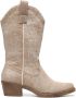 Weloveshoes Black Friday Deal Dames Cowboylaarzen met Hak Suedine Khaki - Thumbnail 1