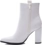 Weloveshoes Smile Favorites Dames Enkellaarzen met Hak Wit Imitatieleer - Thumbnail 2