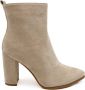 Weloveshoes Black Friday Deal Dames Enkellaarzen met Hak Suedine Beige - Thumbnail 5