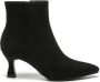 Weloveshoes Smile Favorites Dames Enkellaarzen met Hak Zwart Suedine - Thumbnail 3