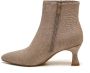 Weloveshoes SmileFavorites Dames Enkellaarzen met Hak Suedine Taupe Khaki - Thumbnail 2