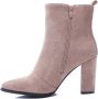 Weloveshoes Black Friday Deal Dames Enkellaarzen met Hak Suedine Taupe Nude - Thumbnail 2