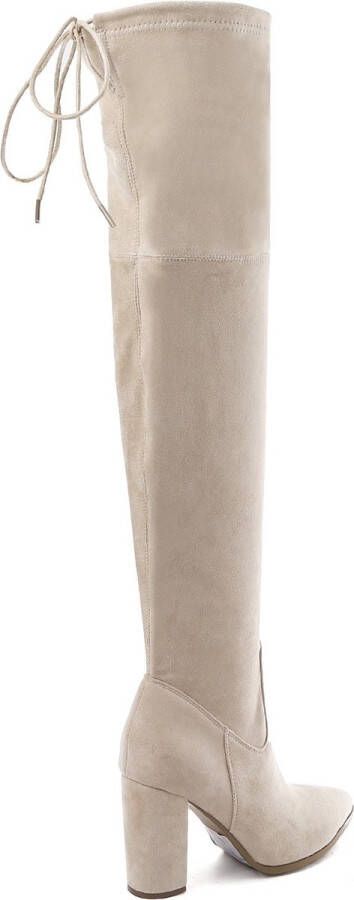 Weloveshoes SmileFavorites® Laarzen met Hak Suedine Beige