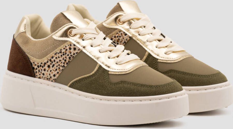 Weloveshoes SmileFavorites Dames Sneakers Groen Imitatieleer