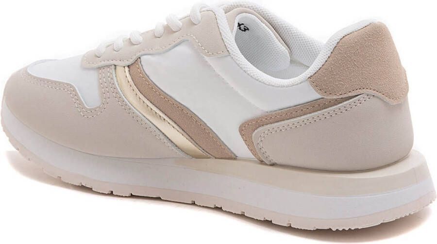 Weloveshoes SmileFavorites Dames Sneakers met Hak Imitatieleer Beige