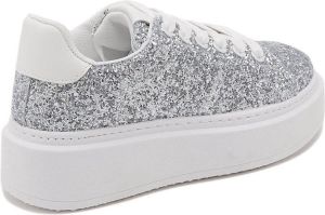 Weloveshoes SmileFavorites Sneakers met Hak Imitatieleer Zilver