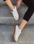 Weloveshoes SmileFavorites Dames Sneakers Wit Imitatieleer - Thumbnail 1