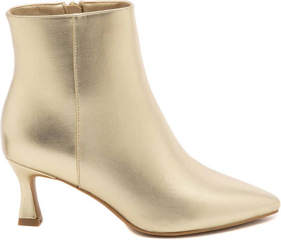 Weloveshoes Cyber Monday Deal Dames Enkellaarzen met Hak Imitatieleer Goud