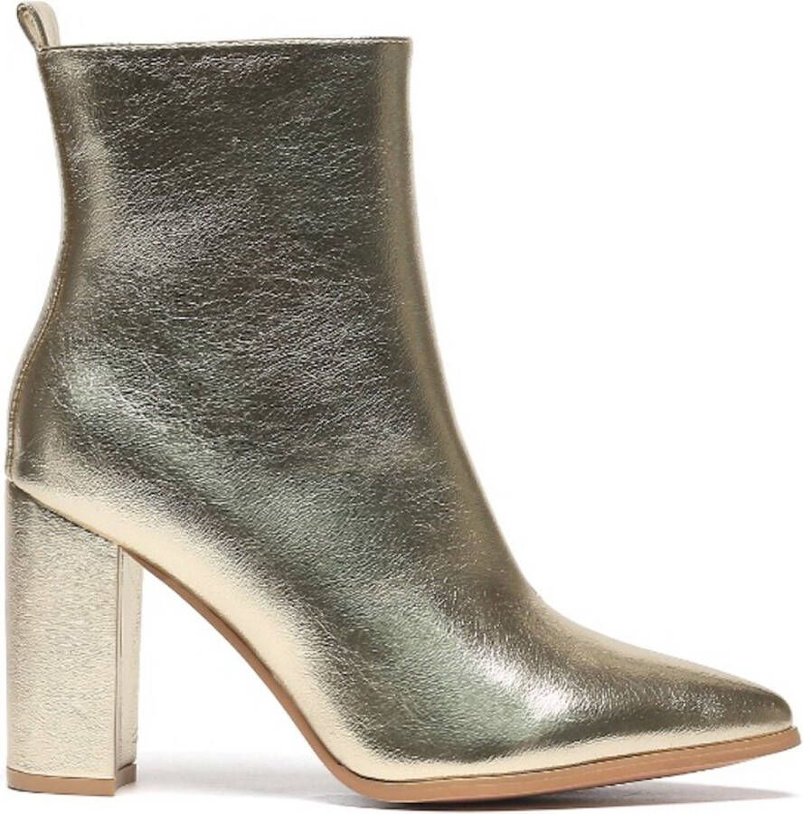 Weloveshoes Cyber Monday Deal Dames Enkellaarzen met Hak Imitatieleer Goud