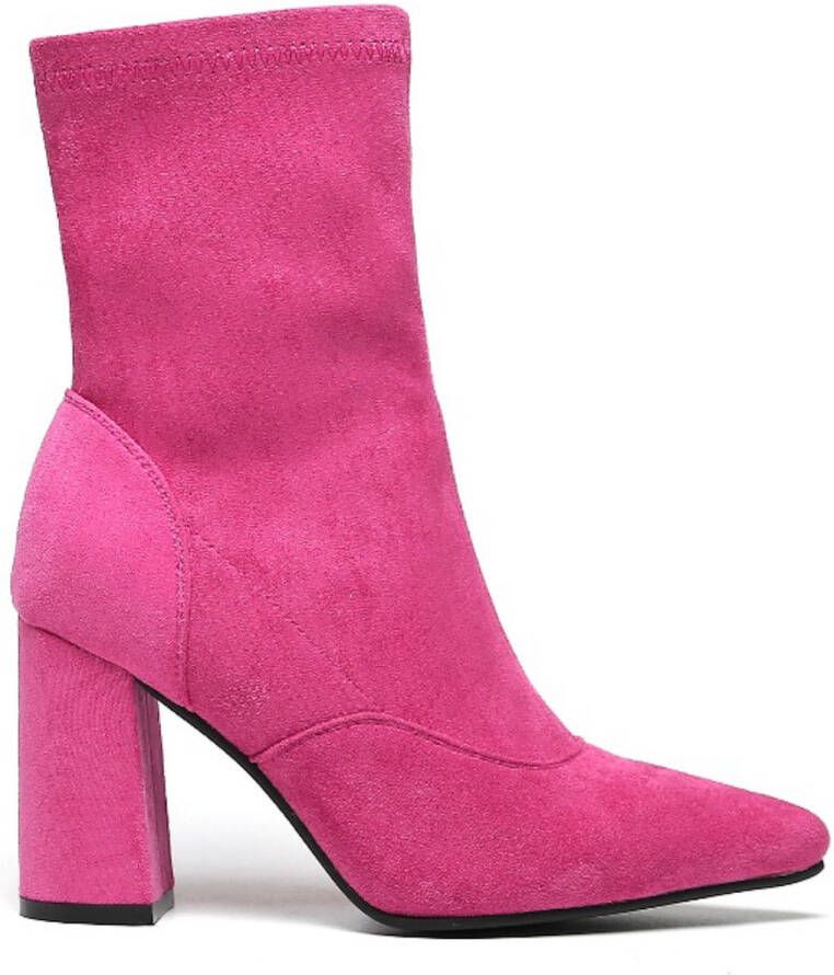 Weloveshoes SmileFavorites Enkellaarsjes Pumps Hakken met Hak Suedine Roze