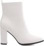 Weloveshoes Cyber Monday Deal Dames Enkellaarzen met Hak Imitatieleer Wit - Thumbnail 1