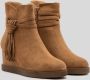 Weloveshoes Black Friday Deal Dames Enkellaarzen Western Suedine Camel - Thumbnail 3