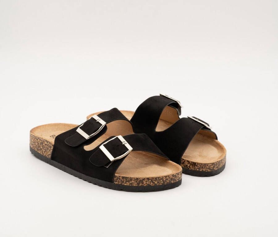 Weloveshoes SmileFavorites Instappers Slippers Zwart Suedine