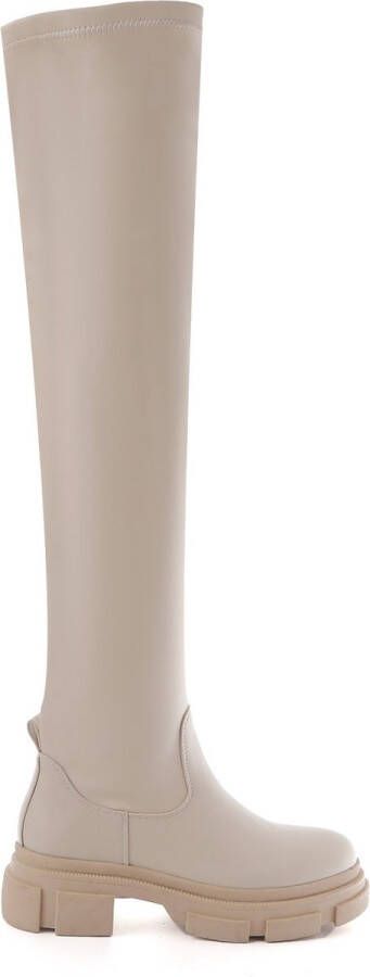 Weloveshoes Cyber Monday Deal Dames Laarzen Imitatieleer Beige