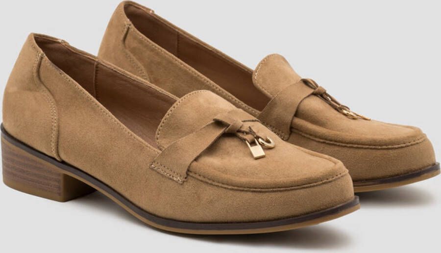 Weloveshoes SmileFavorites Loafers & Espadrilles Western Camel Suedine