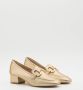 Weloveshoes SmileFavorites Loafers & Espadrilles met Hak Goud Imitatieleer - Thumbnail 1