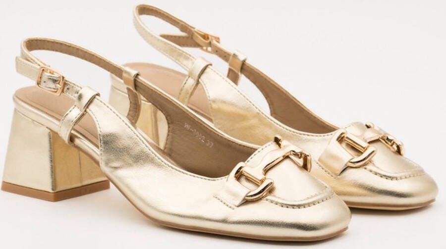 Weloveshoes SmileFavorites Loafers Instappers Goud Imitatieleer