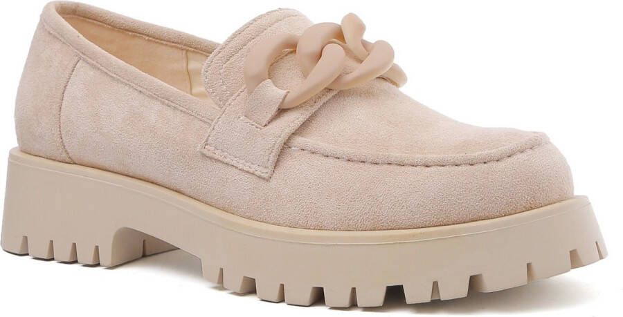 Weloveshoes SmileFavorites Loafers & Espadrilles Western Beige Suedine