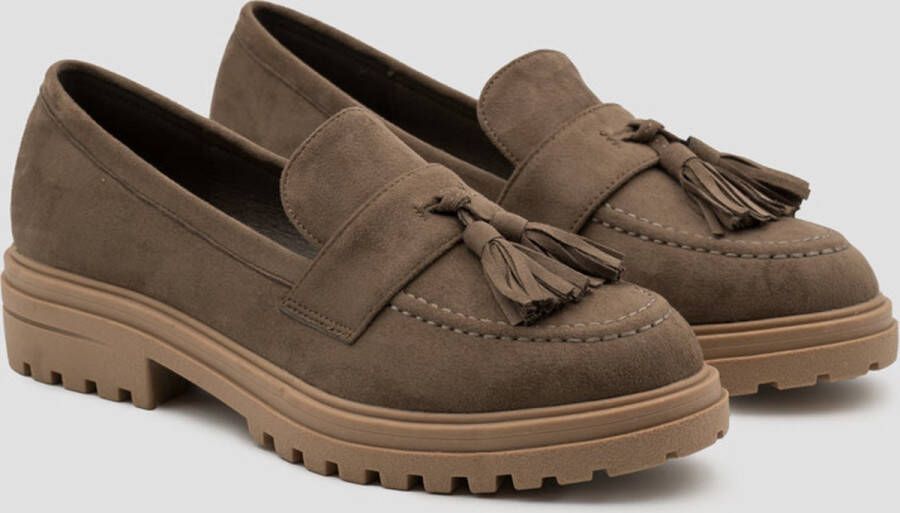 Weloveshoes SmileFavorites Loafers Suedine Camel