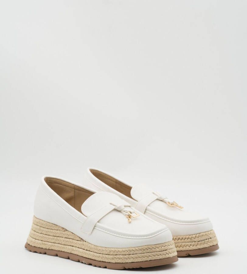 Weloveshoes SmileFavorites Loafers & Espadrilles met Hak Wit Imitatieleer