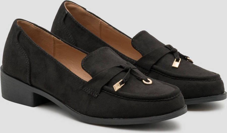 Weloveshoes SmileFavorites Loafers & Espadrilles Western Zwart Suedine