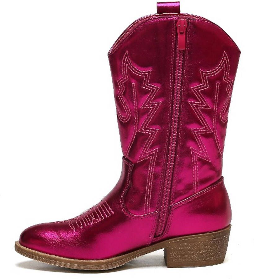 Weloveshoes SmileFavorites Meisjes Cowboylaarzen met Hak Imitatieleer Roze