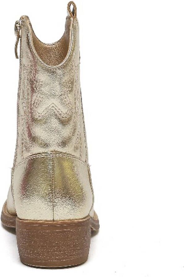 Weloveshoes SmileFavorites Meisjes Cowboylaarzen met Hak Kort Imitatieleer Goud