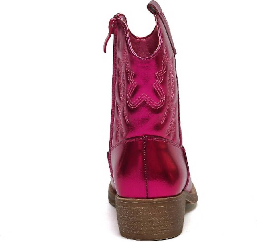 Weloveshoes SmileFavorites Meisjes Cowboylaarzen met Hak Kort Roze Imitatieleer