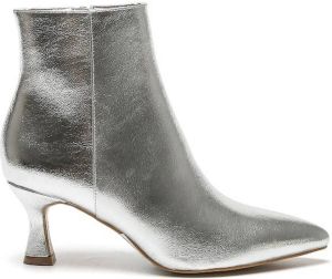 Weloveshoes SmileFavorites Enkellaarzen met Hak Imitatieleer Zilver