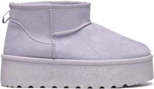 Weloveshoes SmileFavorites Sloffen Pantoffels Boots met Hak Suedine Lila