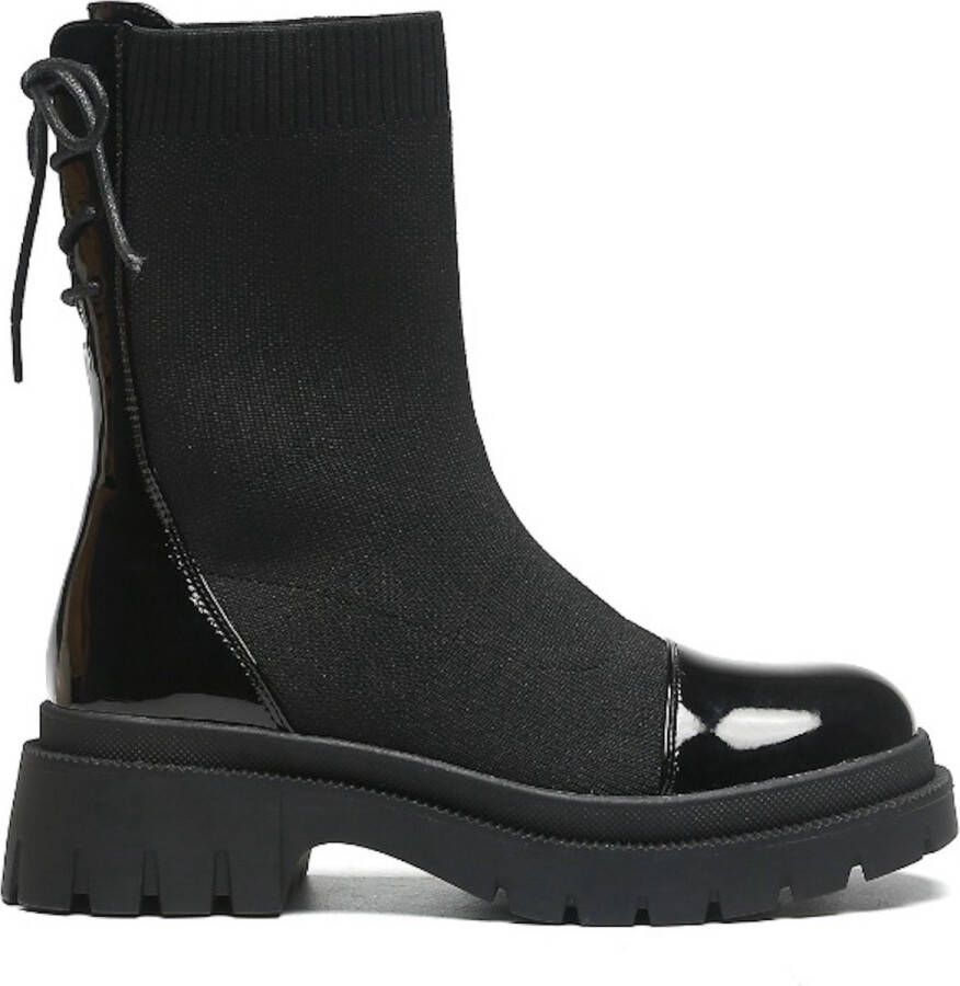 Goedkopeschoenen.com Smile Favorites Dames Sock boots Zwart Stof