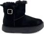 Weloveshoes Smile Favorites Dames Uggies Pantoffels Boots Zwart Stof - Thumbnail 2
