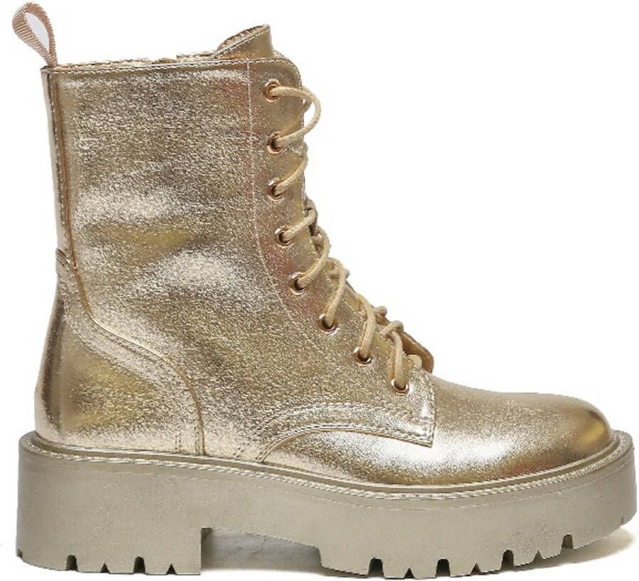 Weloveshoes SmileFavorites Veterboots Goud Imitatieleer
