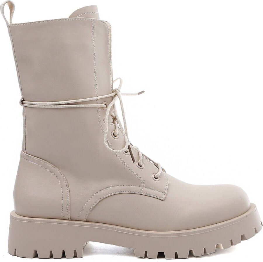 Weloveshoes SmileFavorites Veterboots Imitatieleer Beige